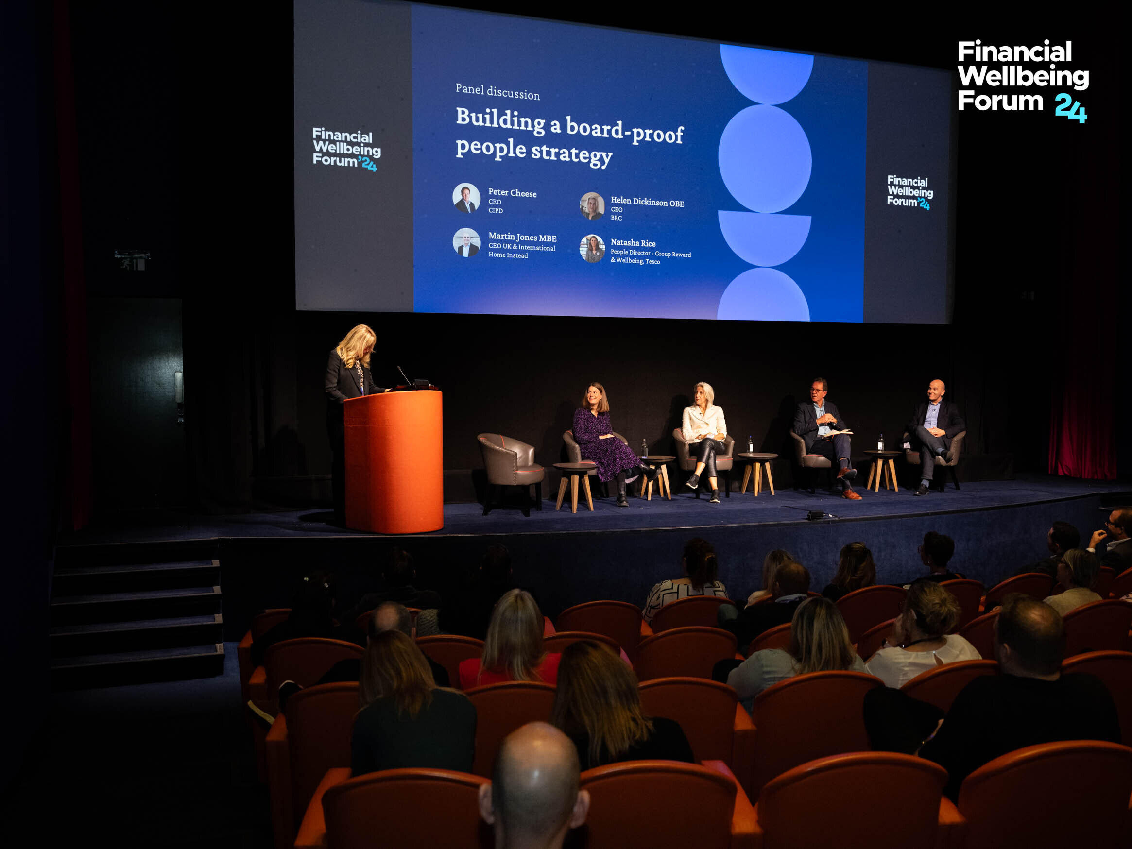 Panel discussion at the Financial Wellbeing Forum 24 on building a board-proof people strategy.  Speakers include CEOs and other executives.
